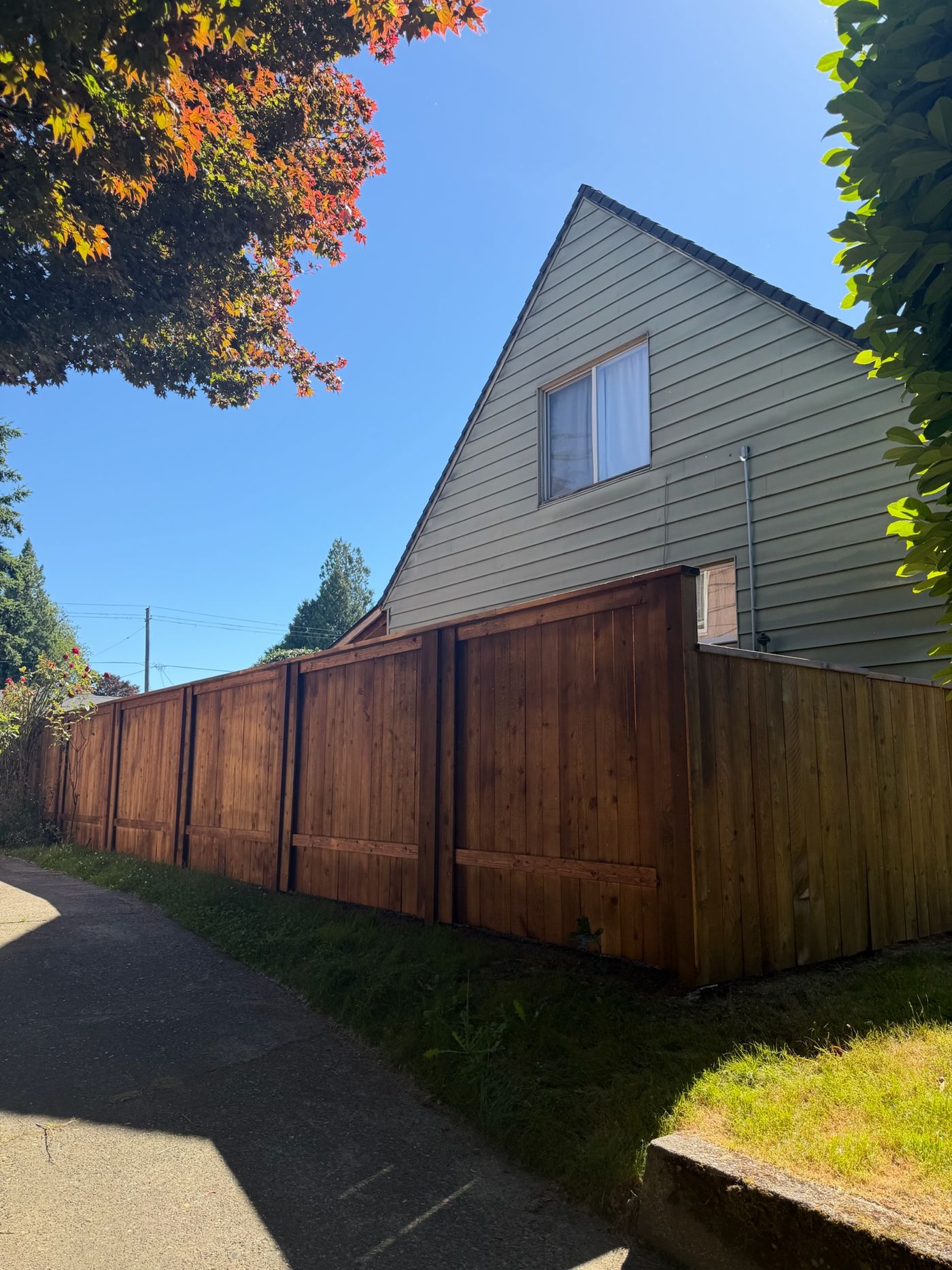Cedar privacy fence installed by Gorilla Works in the Portland, OR area