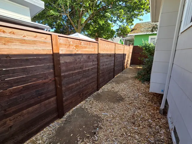 Horizontal Wood fence built by Gorilla Works